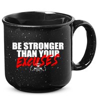 Brian Shaw Wearing Be Stronger Than Your Excuses 15oz Campfire Ceramic Mug