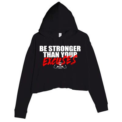 Brian Shaw Wearing Be Stronger Than Your Excuses Crop Fleece Hoodie