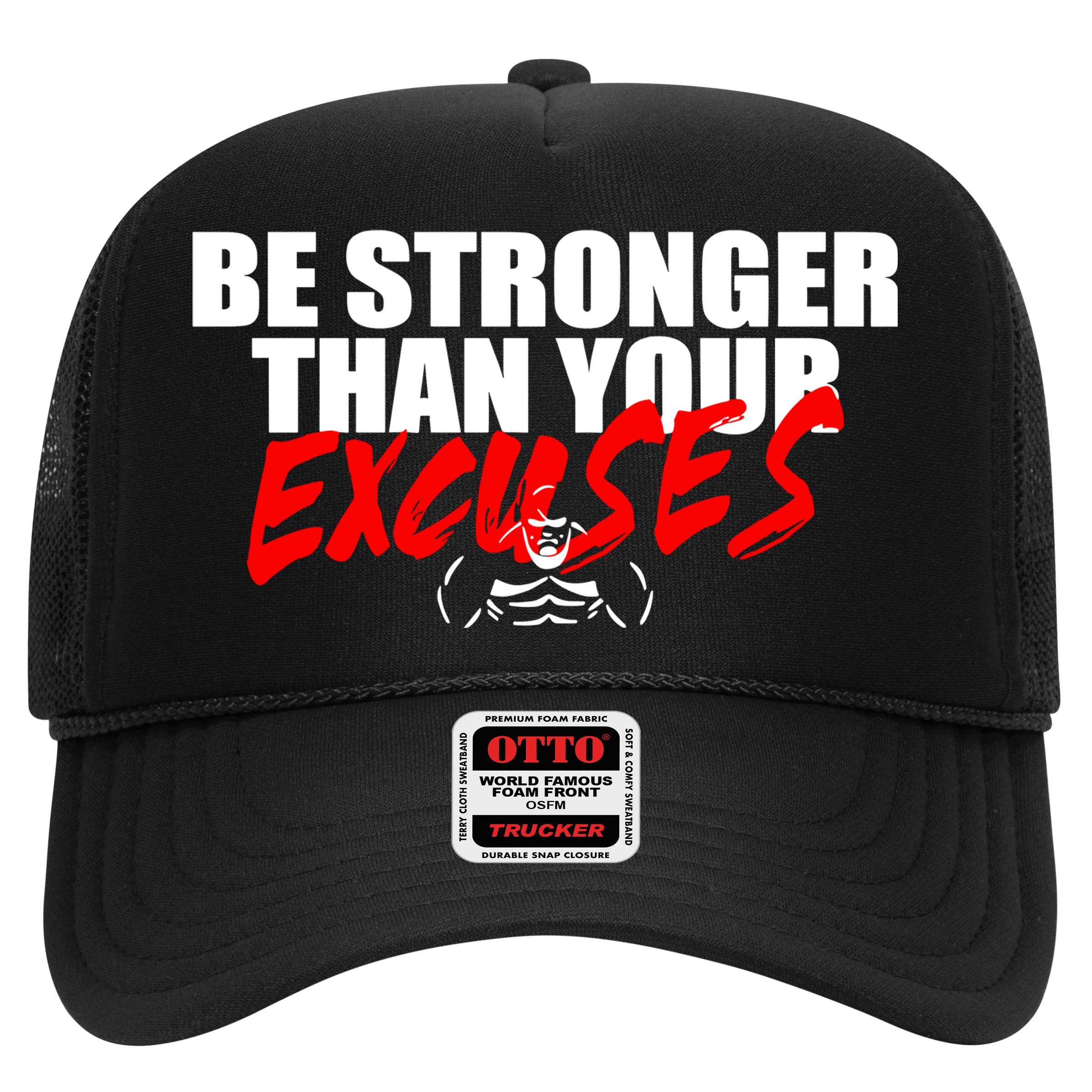 Brian Shaw Wearing Be Stronger Than Your Excuses Hat