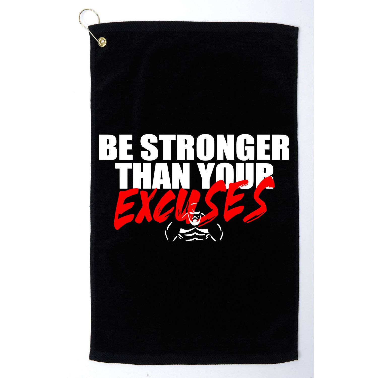 Brian Shaw Wearing Be Stronger Than Your Excuses Golf Towel