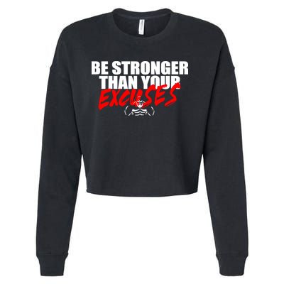Brian Shaw Wearing Be Stronger Than Your Excuses Cropped Pullover Crew