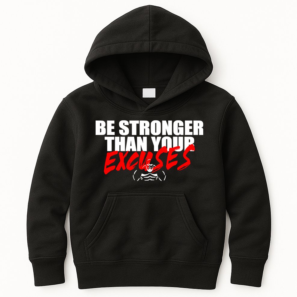 Brian Shaw Wearing Be Stronger Than Your Excuses Kids Hoodie