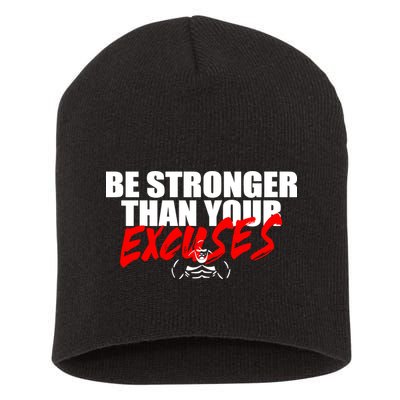 Brian Shaw Wearing Be Stronger Than Your Excuses Short Acrylic Beanie
