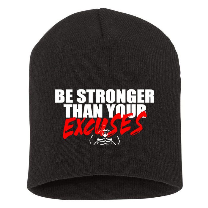 Brian Shaw Wearing Be Stronger Than Your Excuses Short Acrylic Beanie