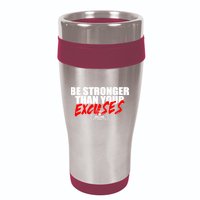 Brian Shaw Wearing Be Stronger Than Your Excuses 16oz Travel Tumbler