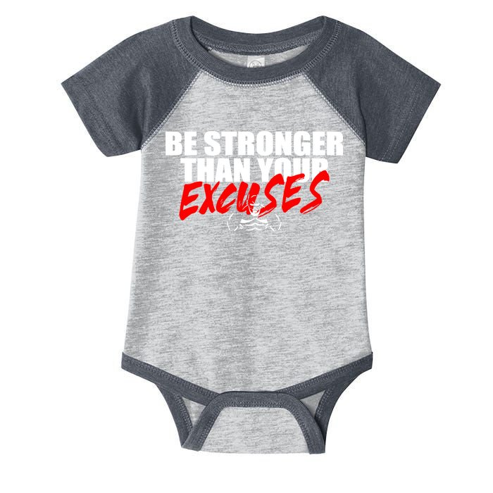 Brian Shaw Wearing Be Stronger Than Your Excuses Infant Baby Jersey Bodysuit