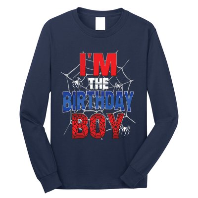 Birthday Spider Web Birthday Party Im The Birthday Boy Long Sleeve Shirt