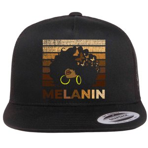 Black Strong Women Afro Love Melanin African Girl Flat Bill Trucker Hat