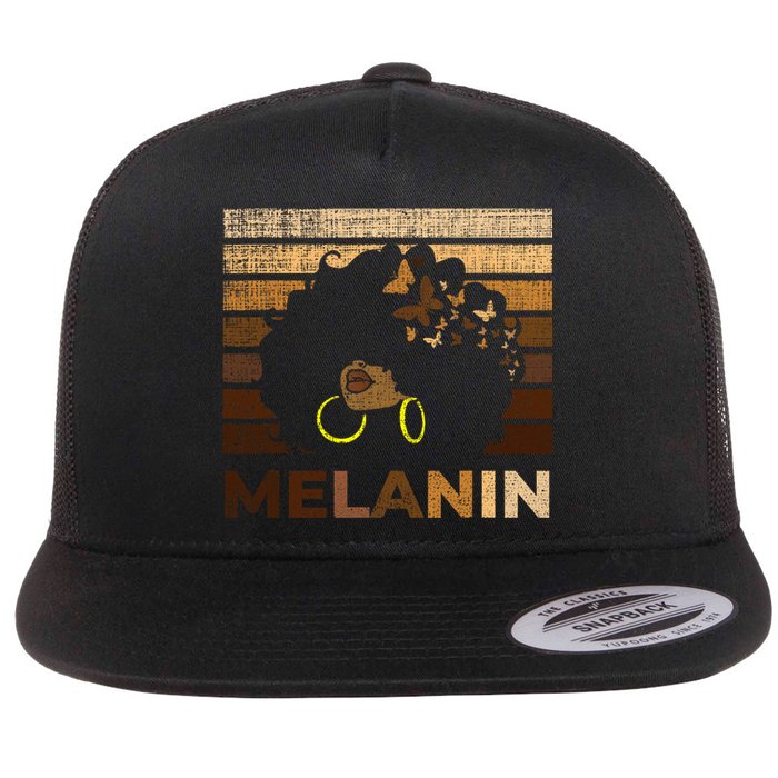 Black Strong Women Afro Love Melanin African Girl Flat Bill Trucker Hat