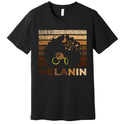 Black Strong Women Afro Love Melanin African Girl Premium T-Shirt