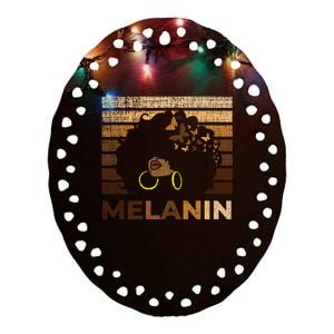 Black Strong Women Afro Love Melanin African Girl Ceramic Oval Ornament