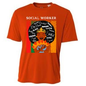 Black Social Worker Queen Black History Month Melanin Cute Gift Cooling Performance Crew T-Shirt