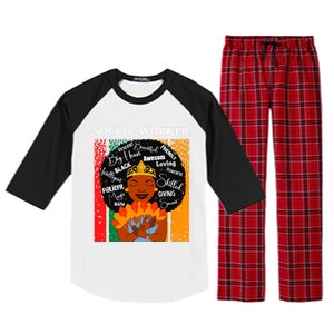 Black Social Worker Queen Black History Month Melanin Cute Gift Raglan Sleeve Pajama Set