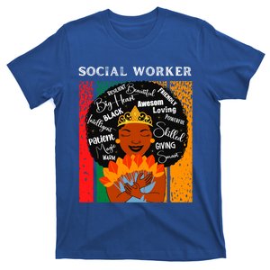 Black Social Worker Queen Black History Month Melanin Cute Gift T-Shirt