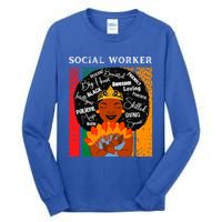 Black Social Worker Queen Black History Month Melanin Cute Gift Tall Long Sleeve T-Shirt