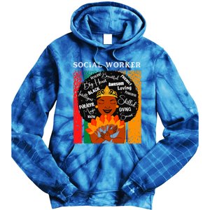 Black Social Worker Queen Black History Month Melanin Cute Gift Tie Dye Hoodie