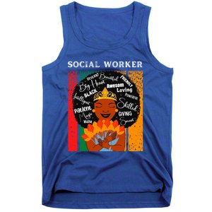 Black Social Worker Queen Black History Month Melanin Cute Gift Tank Top