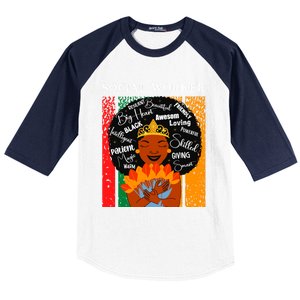 Black Social Worker Queen Black History Month Melanin Cute Gift Baseball Sleeve Shirt