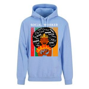 Black Social Worker Queen Black History Month Melanin Cute Gift Unisex Surf Hoodie