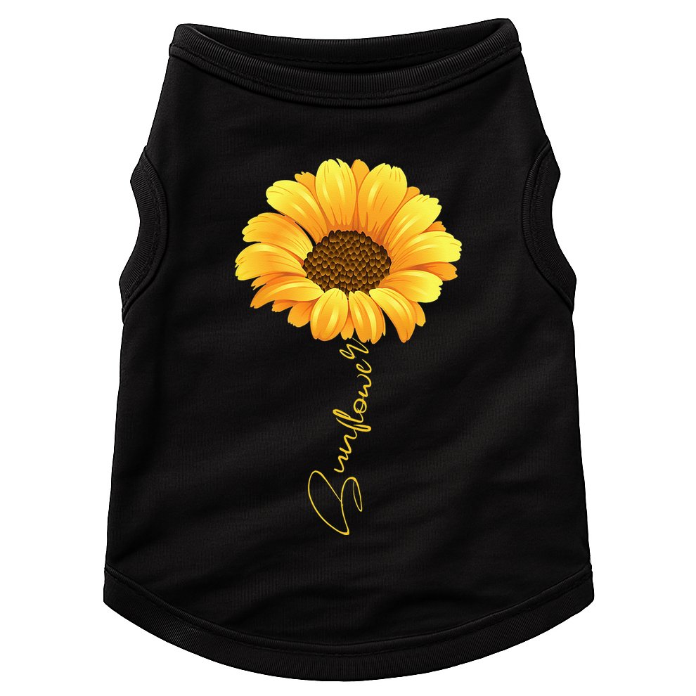 Beautiful Sunflower With Lettering Sunflower For Women Doggie Tank
