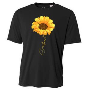 Beautiful Sunflower With Lettering Sunflower For Women Cooling Performance Crew T-Shirt