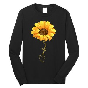 Beautiful Sunflower With Lettering Sunflower For Women Long Sleeve Shirt