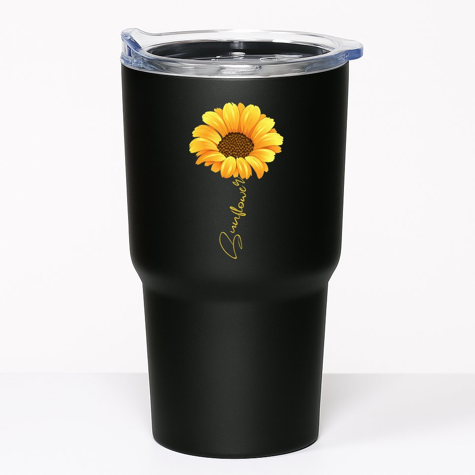 Beautiful Sunflower With Lettering Sunflower For Women Tumbler