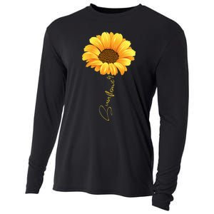 Beautiful Sunflower With Lettering Sunflower For Women Cooling Performance Long Sleeve Crew