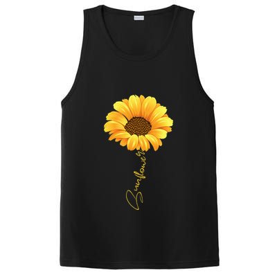 Beautiful Sunflower With Lettering Sunflower For Women PosiCharge Competitor Tank