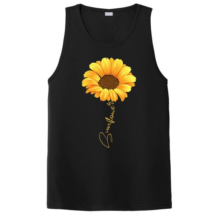 Beautiful Sunflower With Lettering Sunflower For Women PosiCharge Competitor Tank