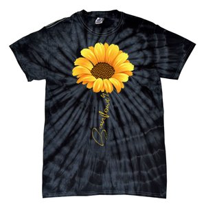 Beautiful Sunflower With Lettering Sunflower For Women Tie-Dye T-Shirt