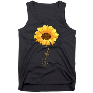 Beautiful Sunflower With Lettering Sunflower For Women Tank Top