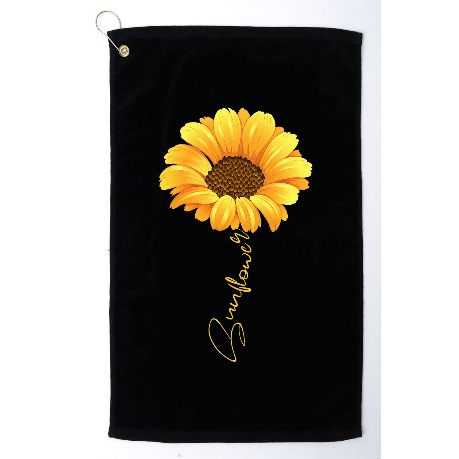 Beautiful Sunflower With Lettering Sunflower For Women Golf Towel