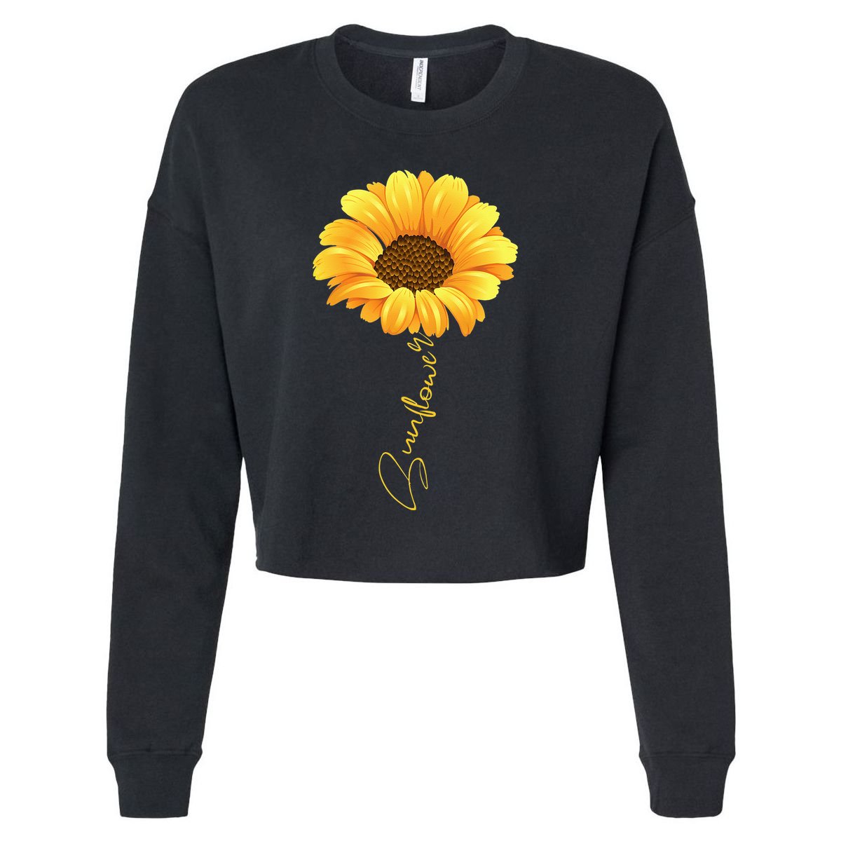 Beautiful Sunflower With Lettering Sunflower For Women Cropped Pullover Crew
