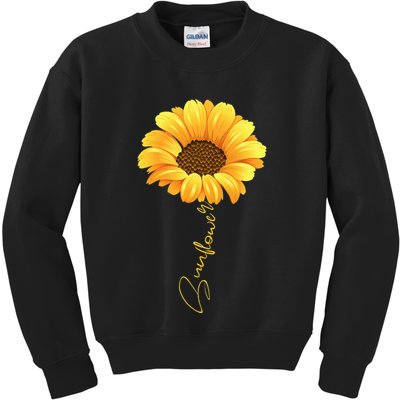 Beautiful Sunflower With Lettering Sunflower For Women Kids Sweatshirt