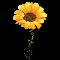Beautiful Sunflower With Lettering Sunflower For Women Womens T-Shirt