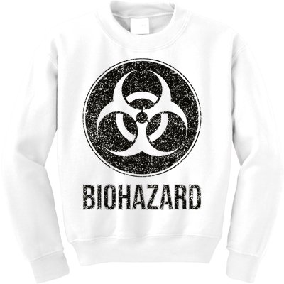 Biohazard Symbol Warning Sign Biological Hazard Toxic Virus Kids Sweatshirt