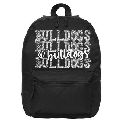 Bulldogs Spirit Wear Game Day School Mascot Sport Fan Team 16 in Basic Backpack