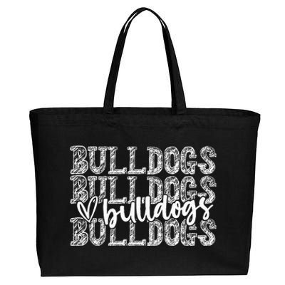 Bulldogs Spirit Wear Game Day School Mascot Sport Fan Team Cotton Canvas Jumbo Tote