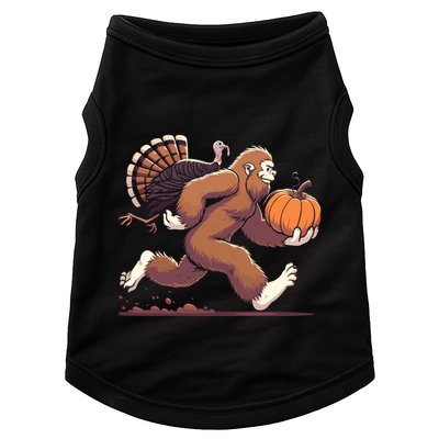 Bigfoot Sasquatch With Turkey And Pumpkin For Thanksgiving Doggie Tank