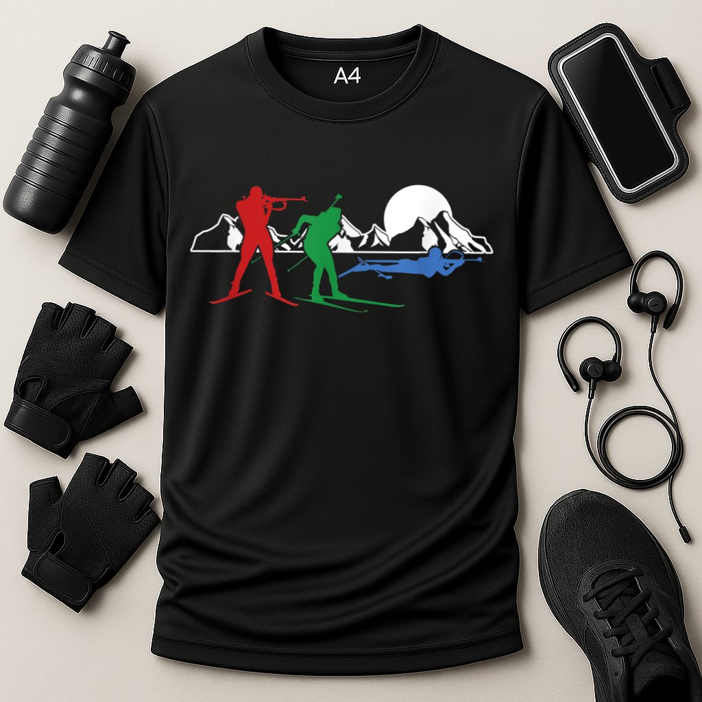 Biathlon Ski Winter Sports Cross Country Skiing Snow Cooling Performance Crew T-Shirt