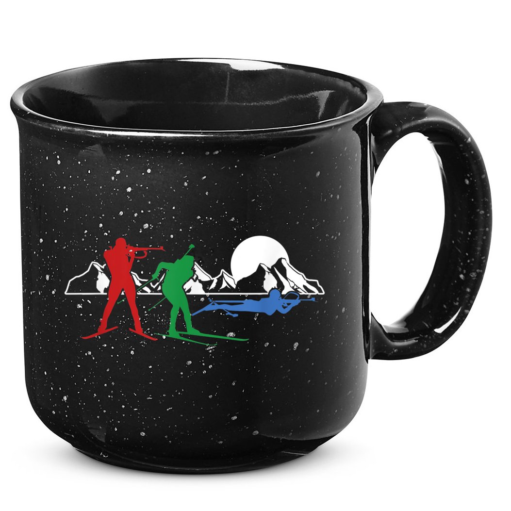 Biathlon Ski Winter Sports Cross Country Skiing Snow 15oz Campfire Ceramic Mug