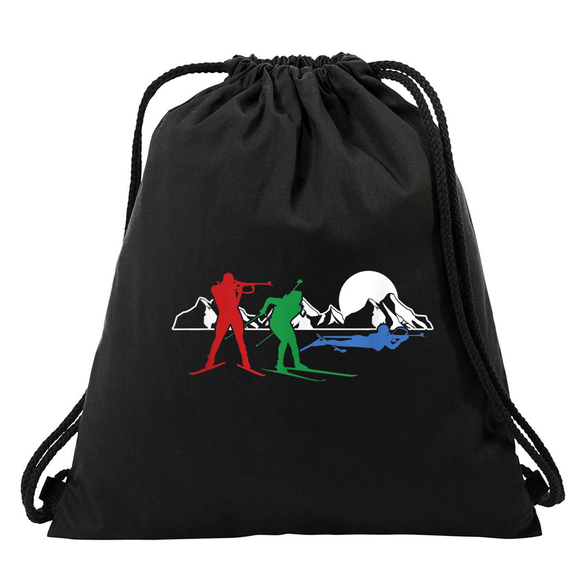 Biathlon Ski Winter Sports Cross Country Skiing Snow Drawstring Bag
