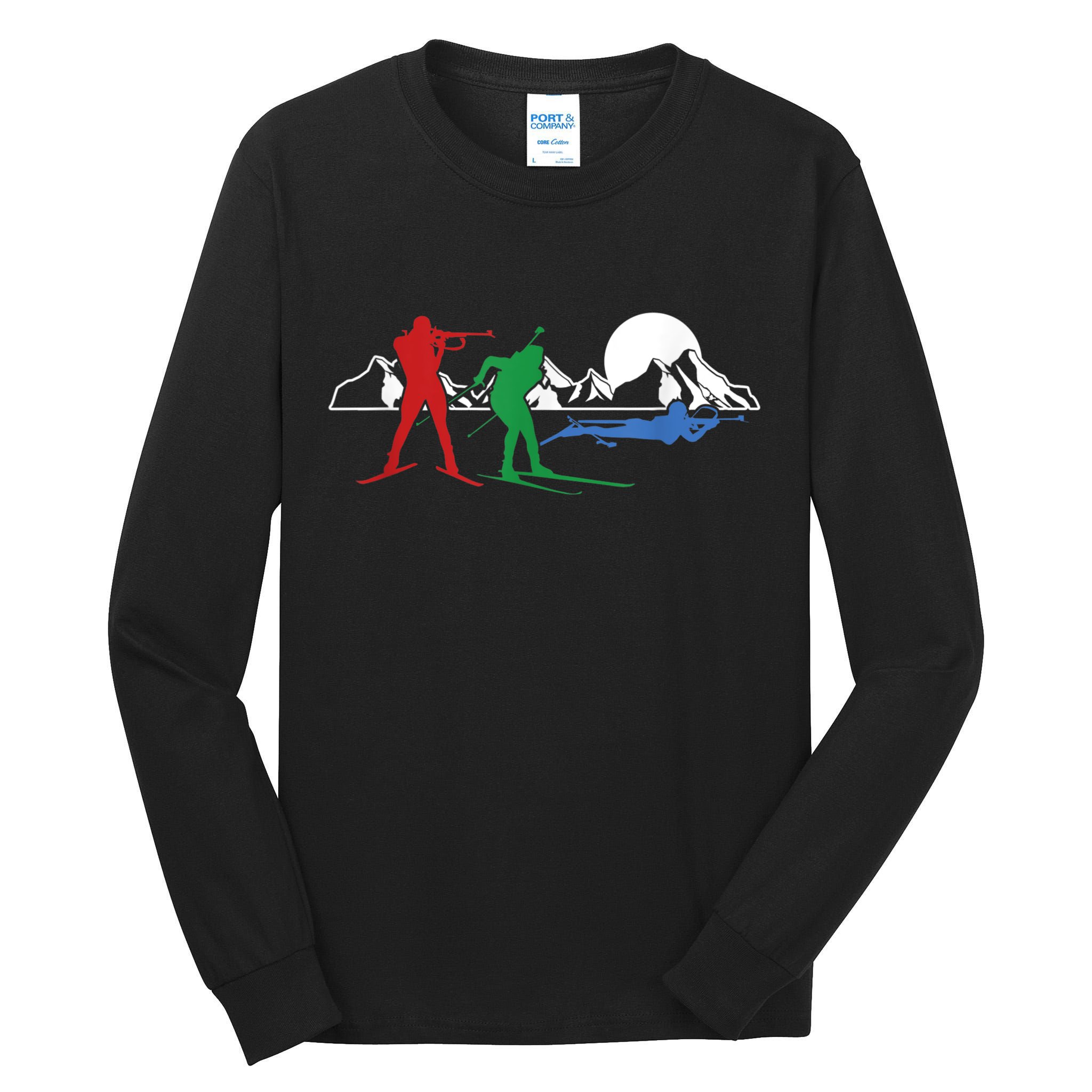 Biathlon Ski Winter Sports Cross Country Skiing Snow Tall Long Sleeve T-Shirt
