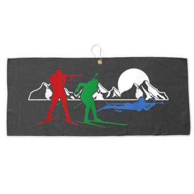 Biathlon Ski Winter Sports Cross Country Skiing Snow Large Microfiber Waffle Golf Towel