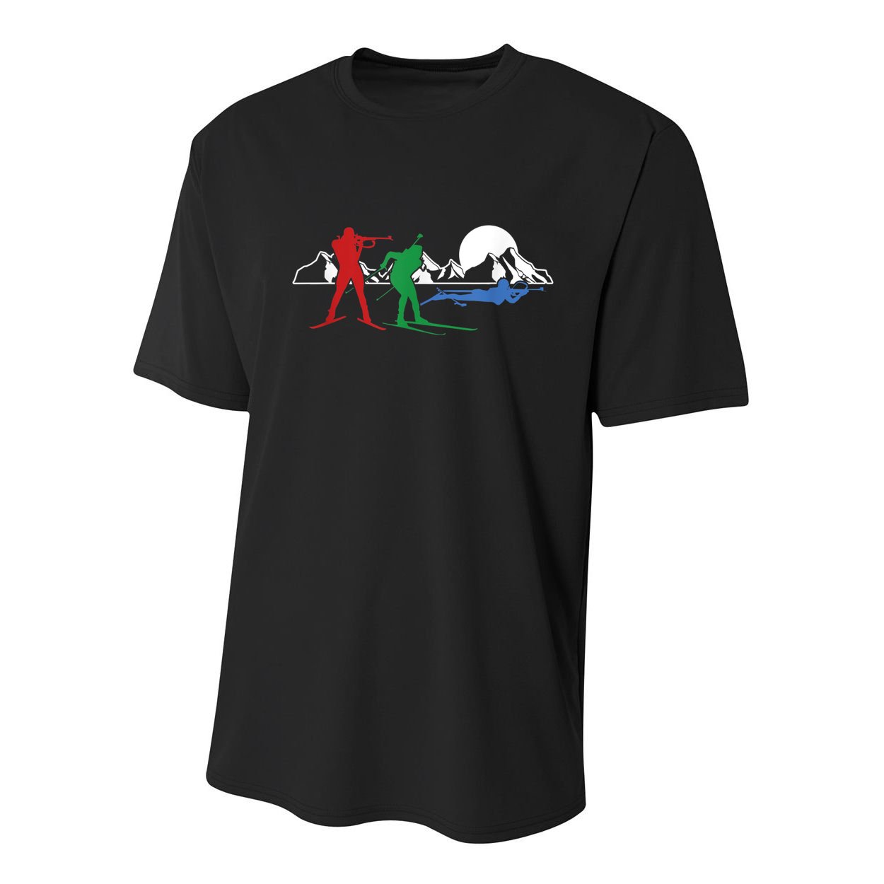 Biathlon Ski Winter Sports Cross Country Skiing Snow Youth Performance Sprint T-Shirt
