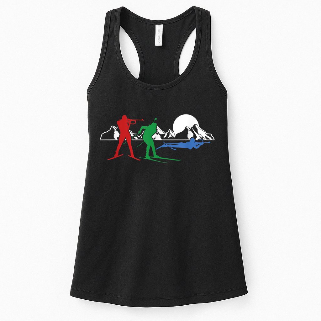 Biathlon Ski Winter Sports Cross Country Skiing Snow Womens Tank Top