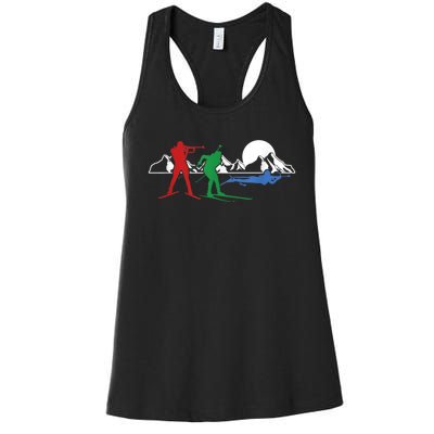 Biathlon Ski Winter Sports Cross Country Skiing Snow Women's Racerback Tank