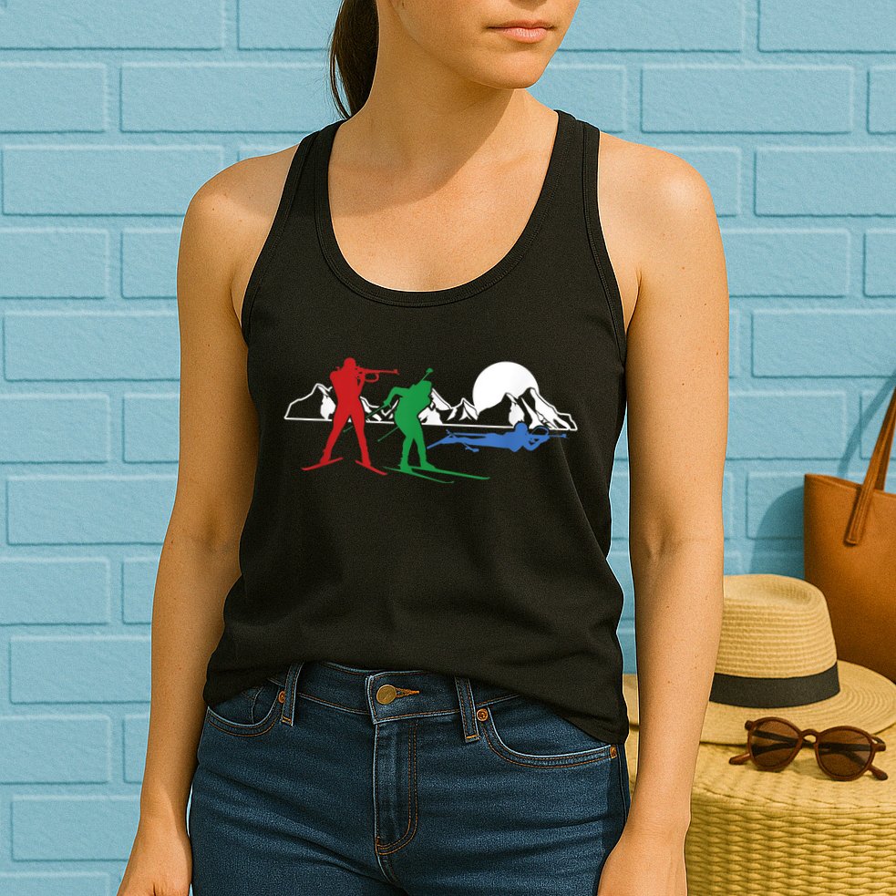Biathlon Ski Winter Sports Cross Country Skiing Snow Womens Tank Top