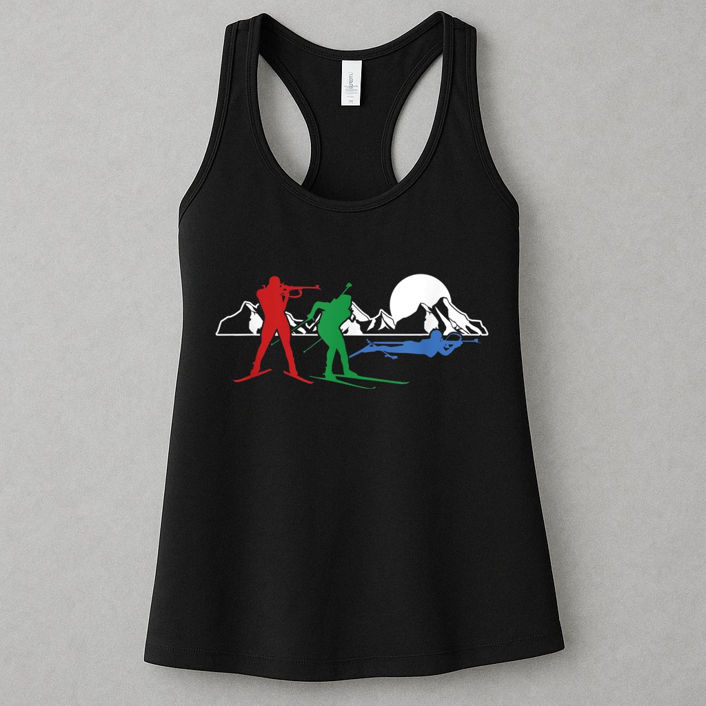 Biathlon Ski Winter Sports Cross Country Skiing Snow Womens Tank Top